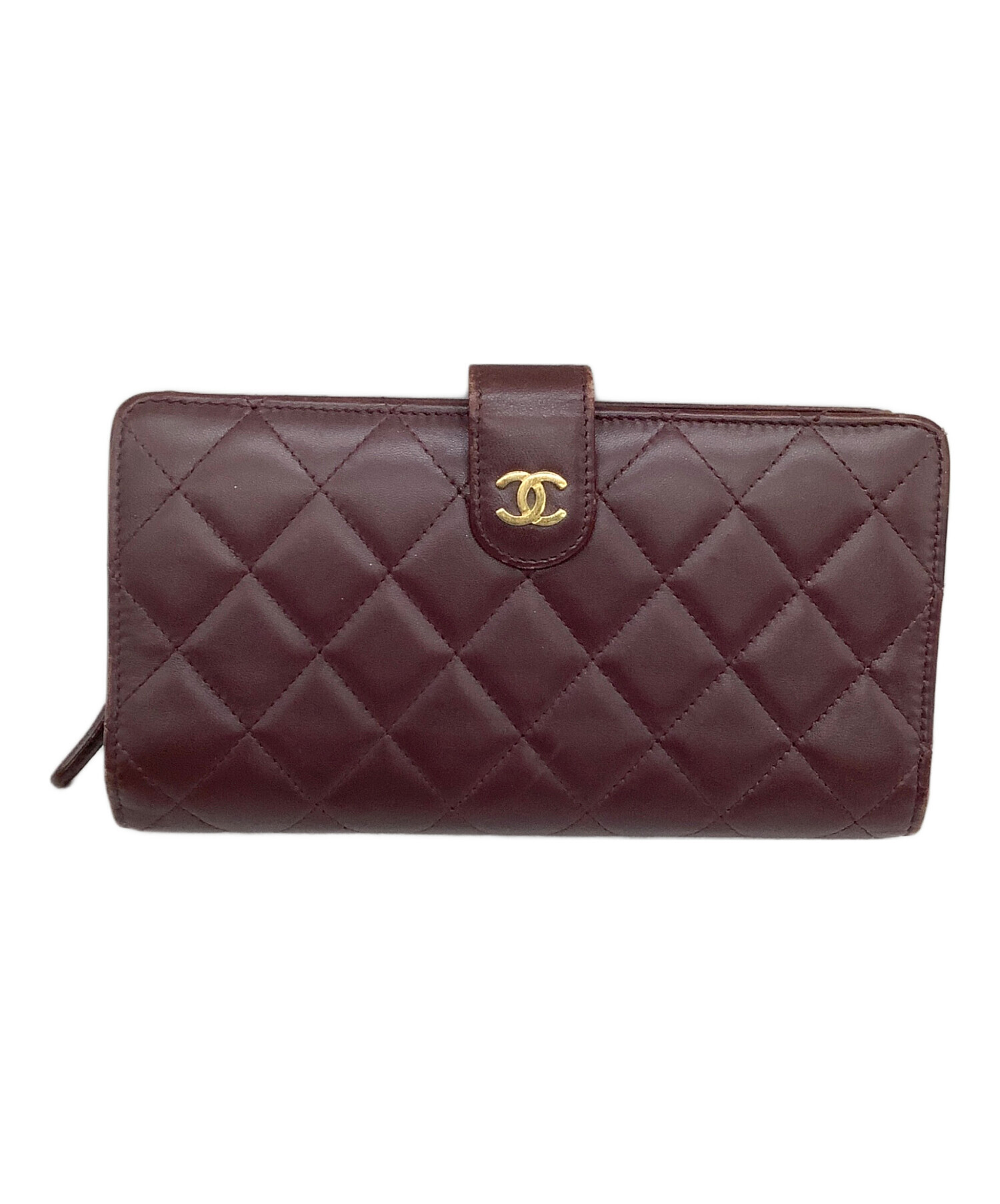 【X'masセール★30%OFF】シャネル CHANEL 長財布カンボンライン ボルドー レディース 中古 中古・古着通販】CHANEL (シャネル) 長財布 マトラッセ ボルドー