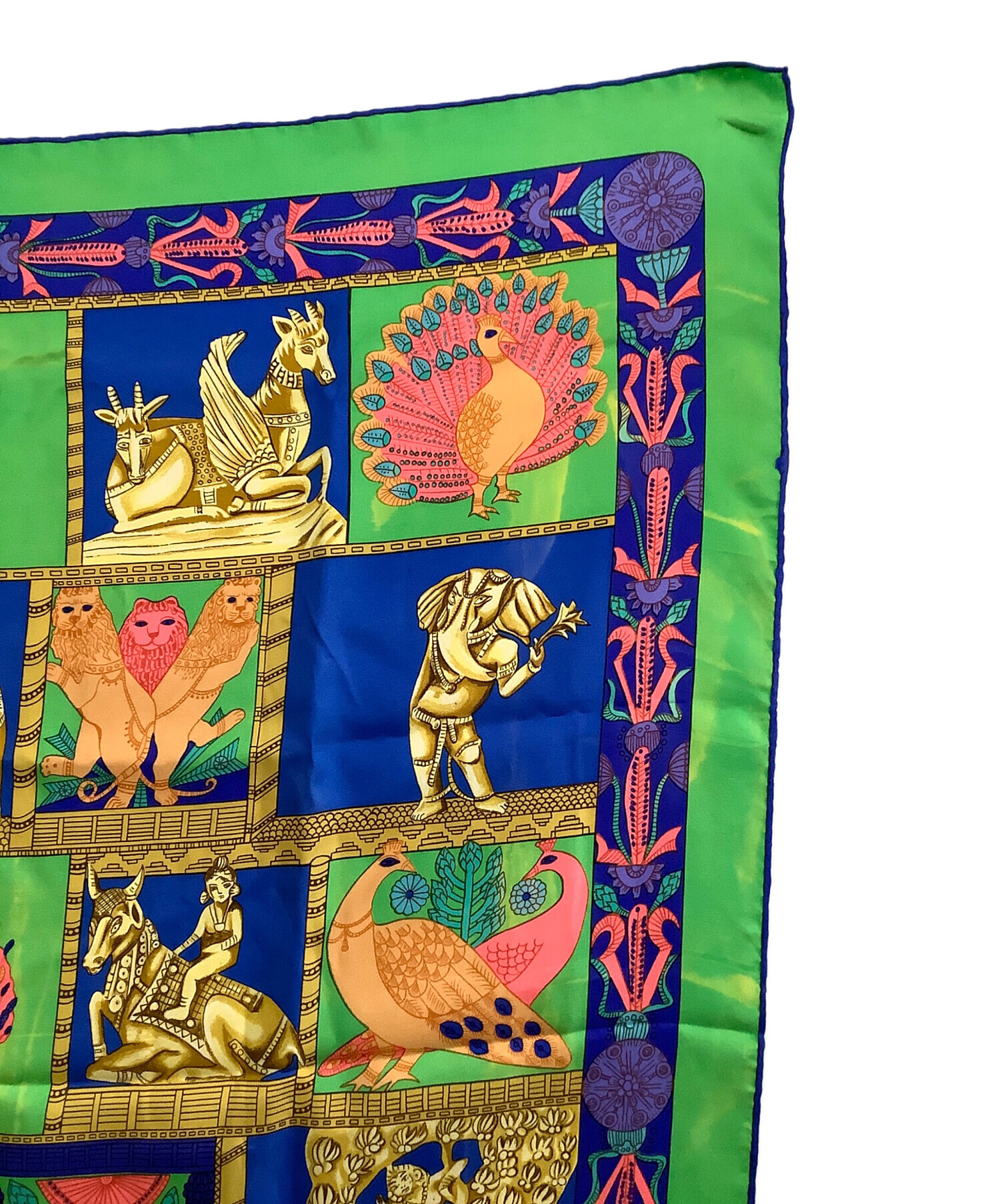 中古・古着通販】HERMES (エルメス) シルクスカーフ torana グリーン