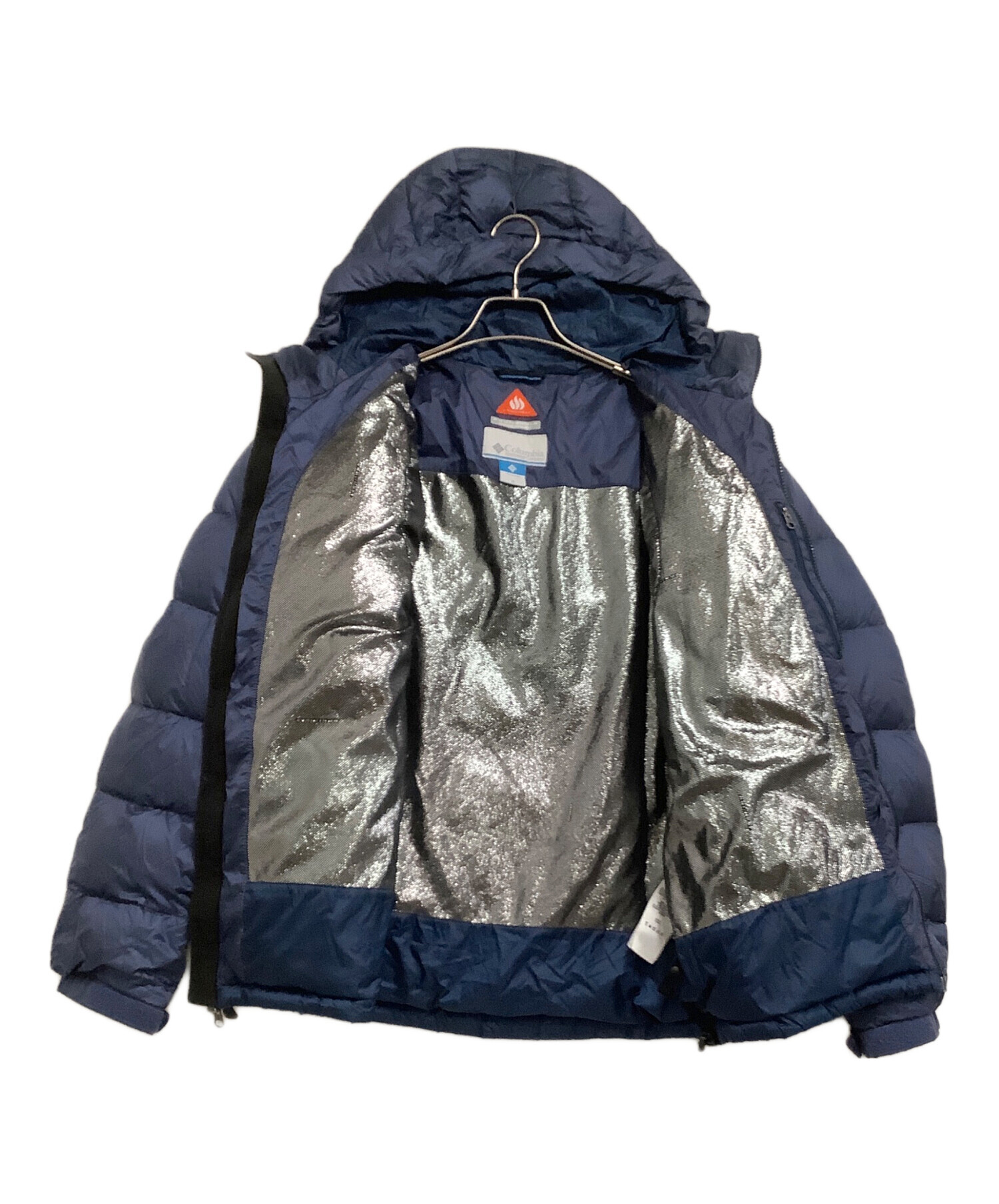 Columbia ネイビー フード付きダウンジャケット 中古・古着通販】Columbia (コロンビア) ダウンジャケット ネイビー