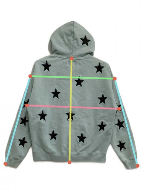中古・古着通販】unknown (アンノウン) ジップパーカー 星柄 スカイ 