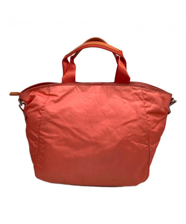 プラダオレンジ ナイロン ショルダーバッグ 中古・古着通販】PRADA (プラダ) ナイロンショルダーバッグ 三角ロゴ