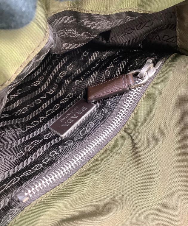 中古・古着通販】PRADA (プラダ) ショルダーバッグ カーキ×ブラウン