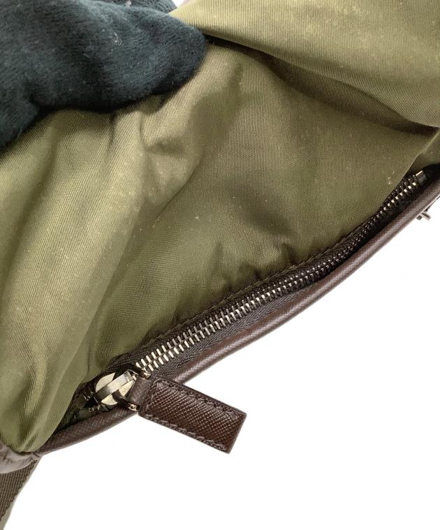 中古・古着通販】PRADA (プラダ) ショルダーバッグ カーキ×ブラウン