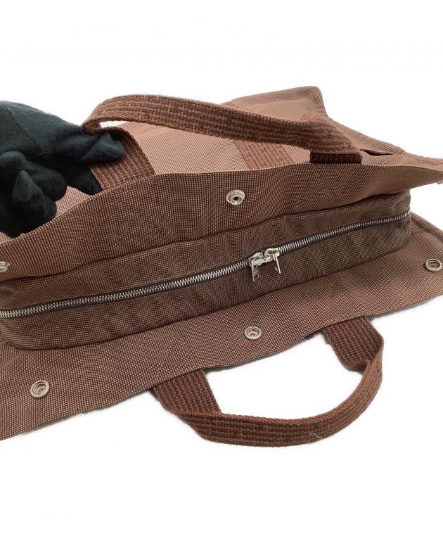 HERMESエルメス　エールラインMM ブラウン HERMES（エルメス） エールライントート MM トートバッグ ナイロン