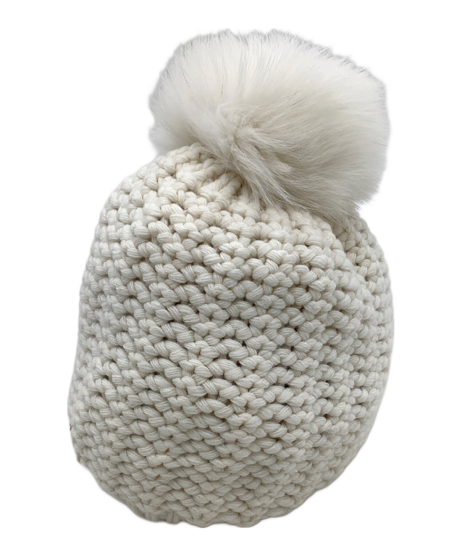 中古・古着通販】MONCLER (モンクレール) ニット帽 アイボリー サイズ 
