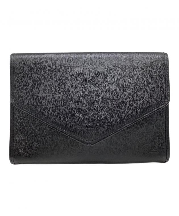 【未使用】YSL　イヴ・サンローラン　クラッチバッグ　ブラック 中古・古着通販】Yves Saint Laurent (イヴサンローラン) クラッチ