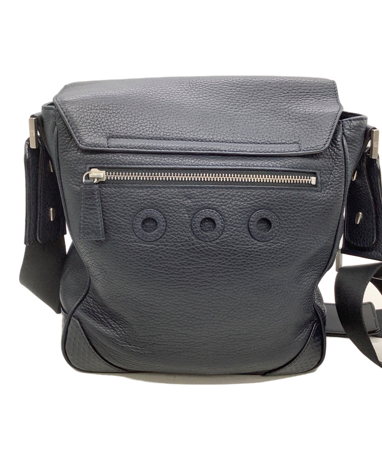 中古・古着通販】dunhill (ダンヒル) レザーショルダーバッグ ブラック 