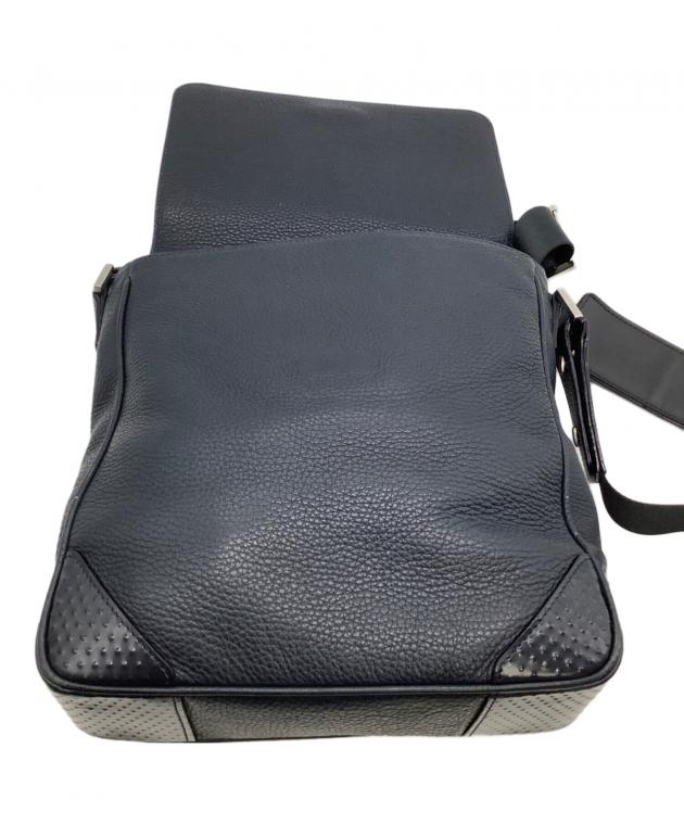 黒のレザーショルダーバッグ　ダンヒル 中古・古着通販】dunhill (ダンヒル) レザーショルダーバッグ ブラック