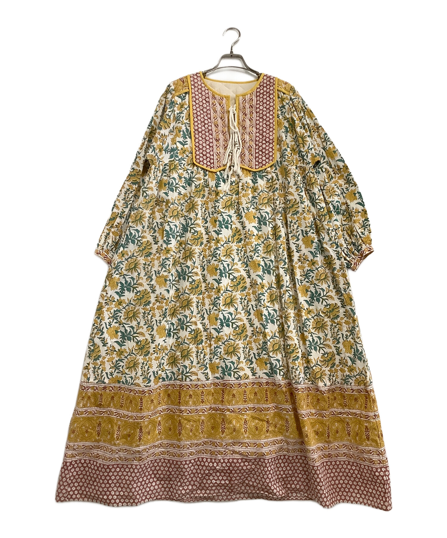 中古・古着通販】freada (フリーダ) 長袖ワンピース インド胸キルト 中古・古着通販】freada (フリーダ) 長袖ワンピース インド胸キルト