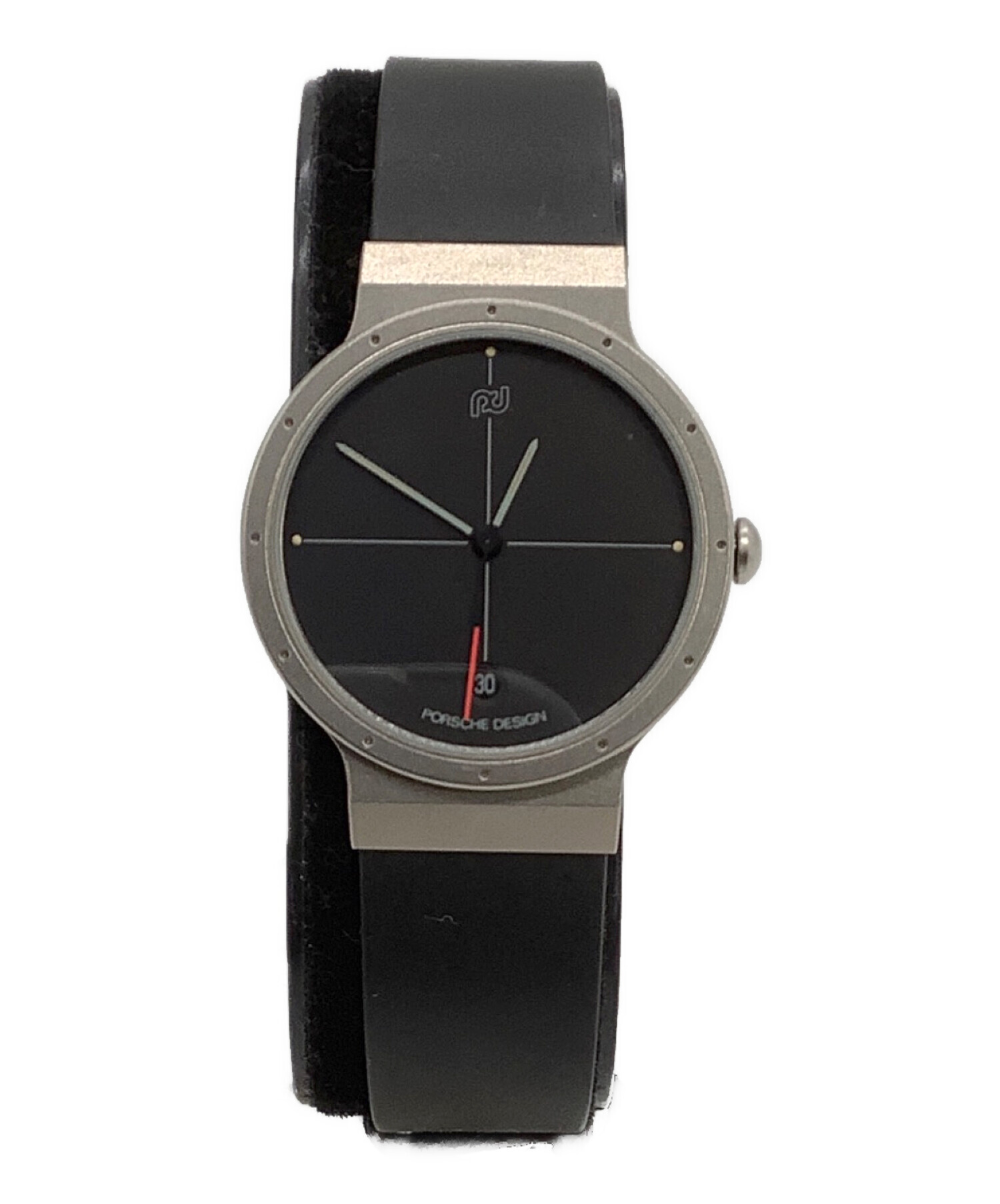 PORSCHE DESIGN クォーツウォッチ 腕時計 ブラック中古品 中古・古着通販】Porsche Design (ポルシェ デザイン) リストウォッチ