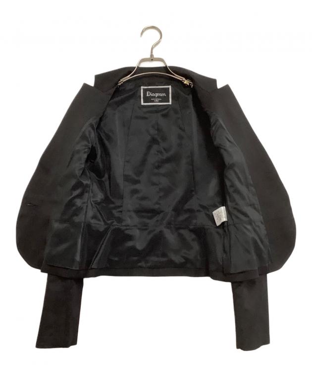 【未使用級】ダイアグラム グレースコンチネンタル ジャケット 38 ブラック ダイアグラム グレースコンチネンタル ニットライダースジャケット 38