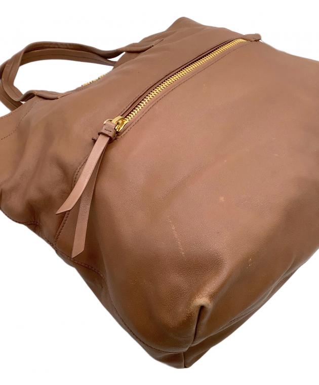 中古・古着通販】MIU MIU (ミュウミュウ) レザートートバッグ ブラウン