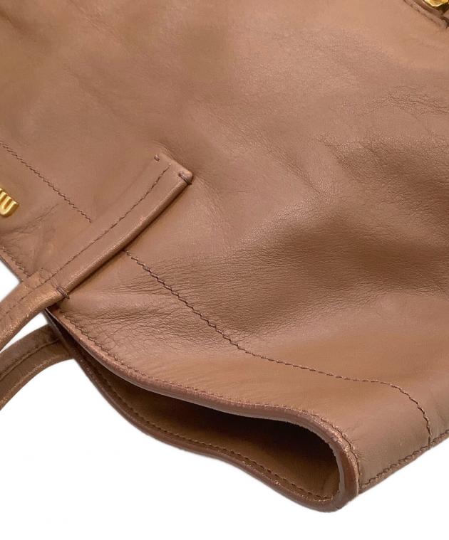 中古・古着通販】MIU MIU (ミュウミュウ) レザートートバッグ ブラウン