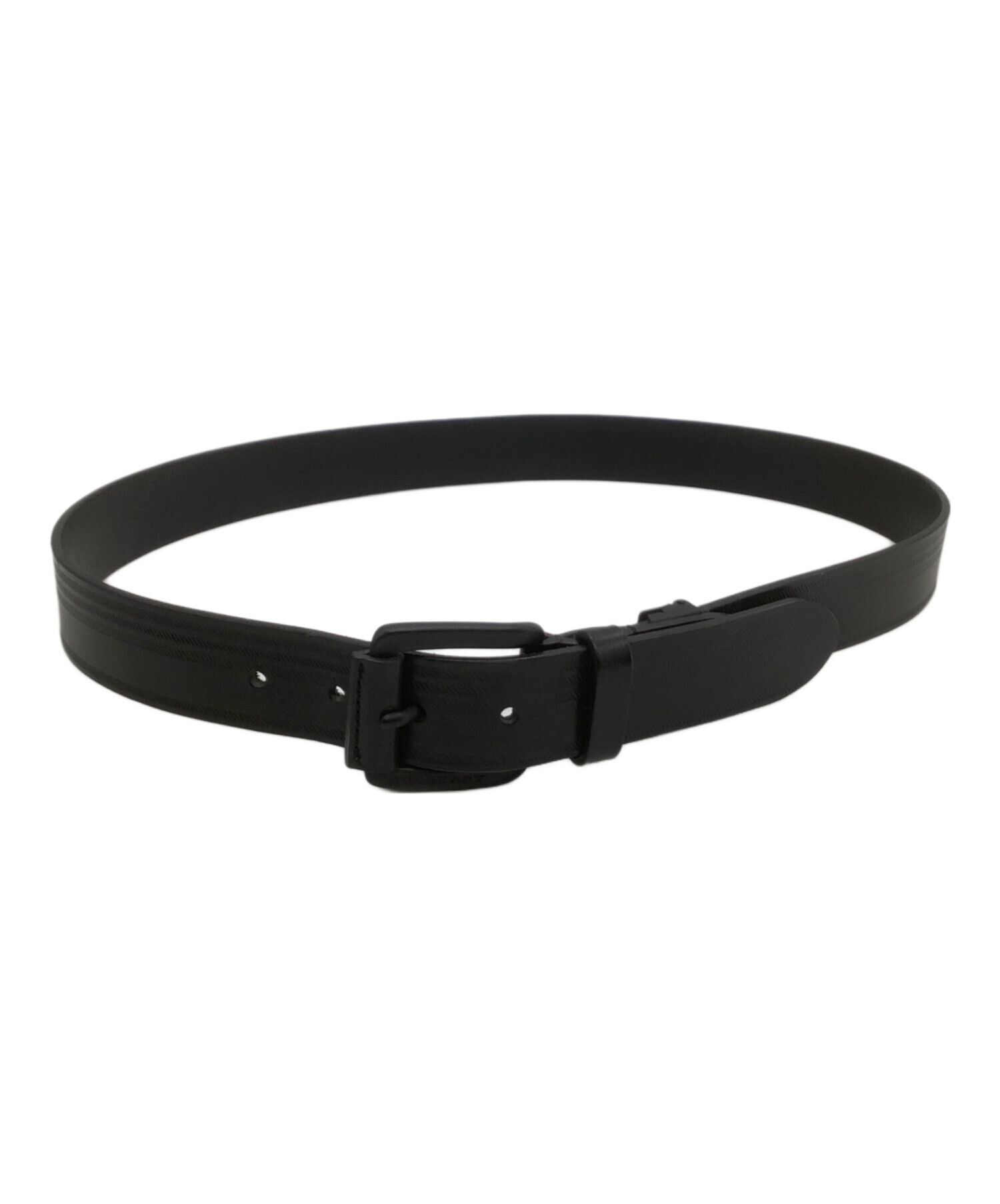 未使用タグ付き バーバリー エンボス加工 本革レザーベルト 箱付き