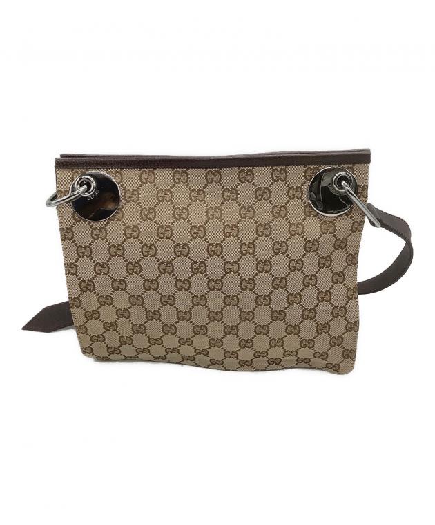 GUCCI ショルダーバッグ ベージュ/ブラウン 中古・古着通販】GUCCI (グッチ) ショルダーバッグ ベージュ×ブラウン