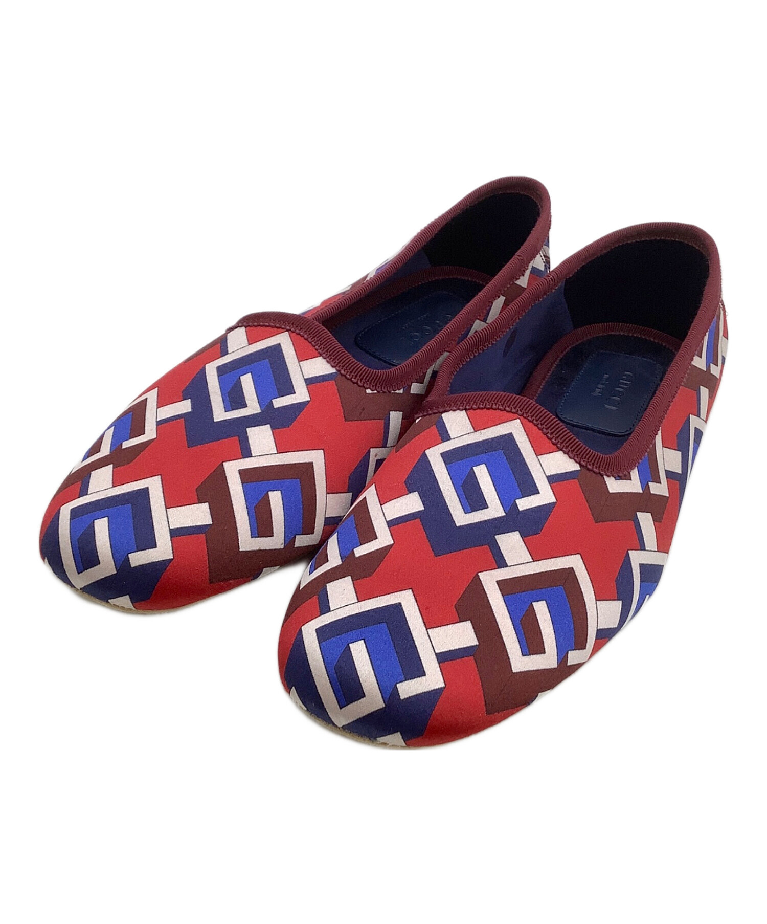 中古・古着通販】GUCCI (グッチ) スリッパ ジオメトリックG/レッド 