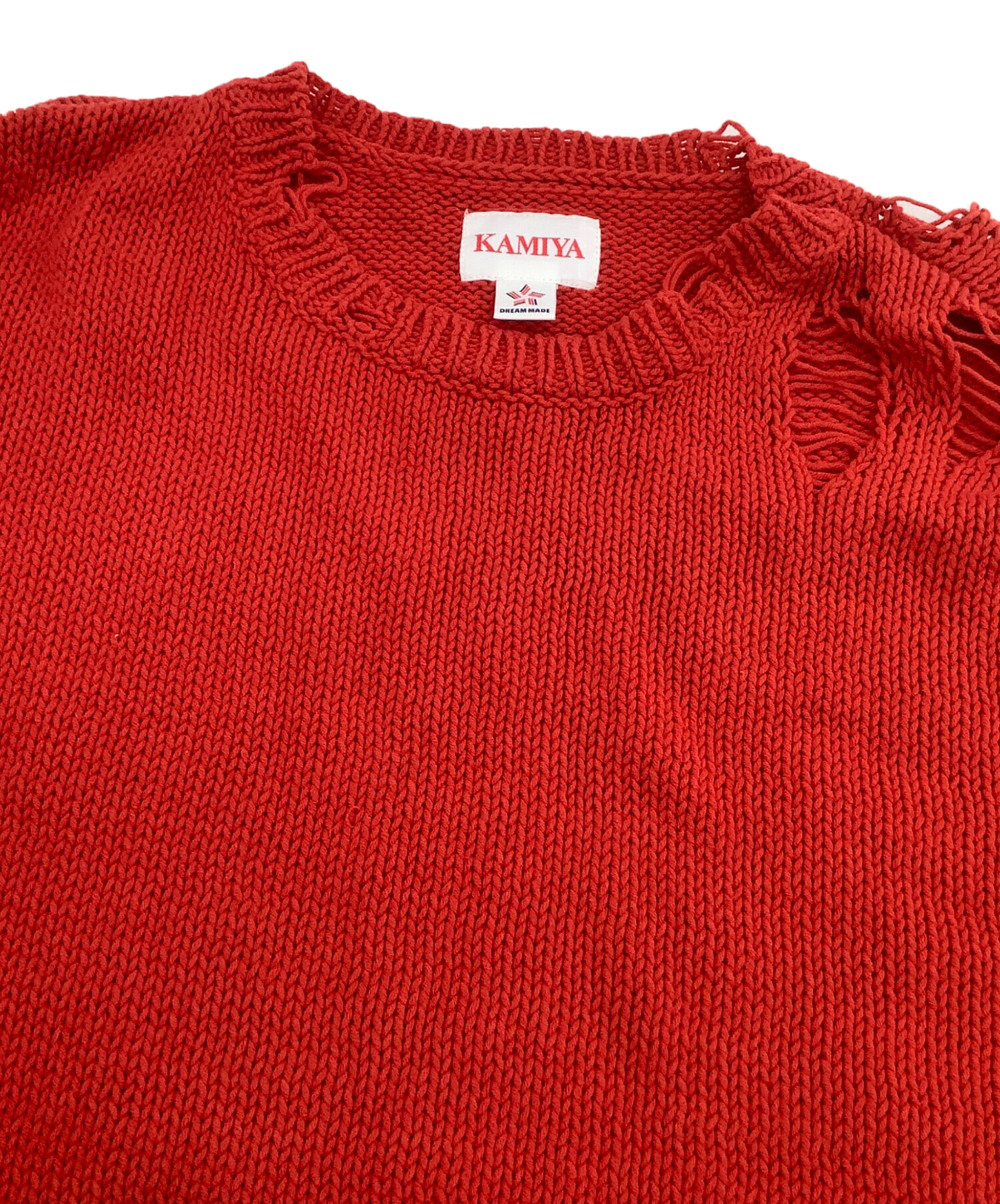 KAMIYA ニット　長袖 中古・古着通販】KAMIYA (カミヤ) 薄手ニット Distressed Pullover