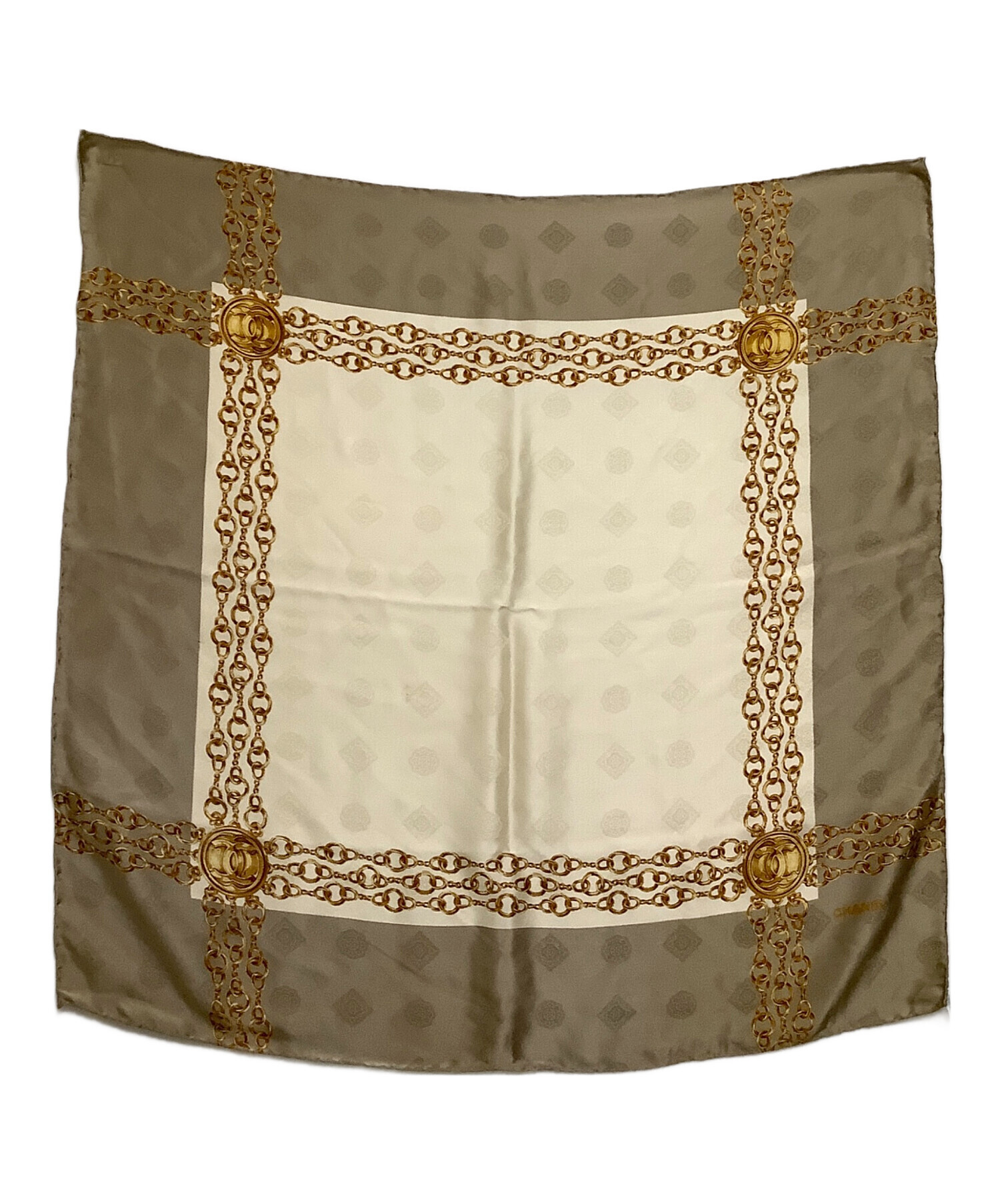 中古・古着通販】CHANEL (シャネル) スカーフ ベージュ×ホワイト