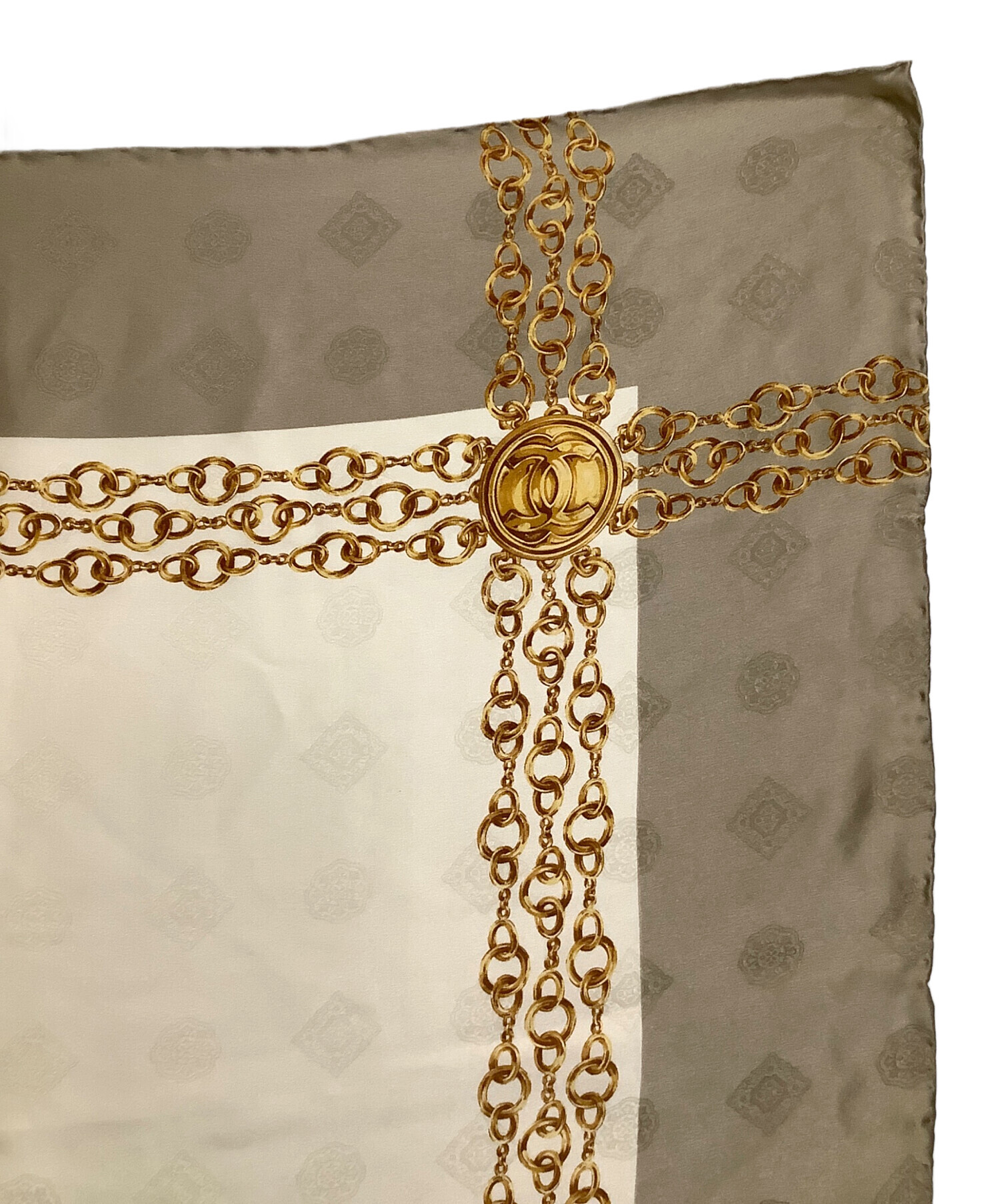 中古・古着通販】CHANEL (シャネル) スカーフ ベージュ×ホワイト