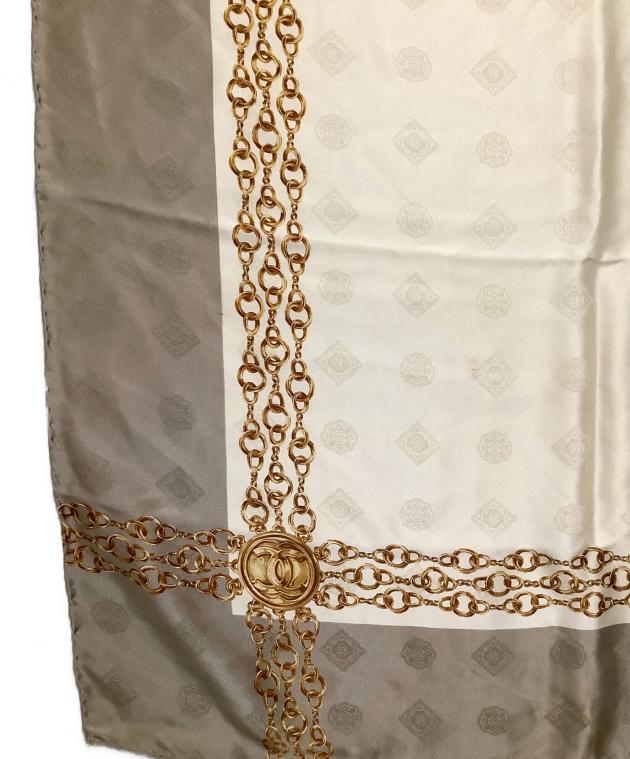 中古・古着通販】CHANEL (シャネル) スカーフ ベージュ×ホワイト