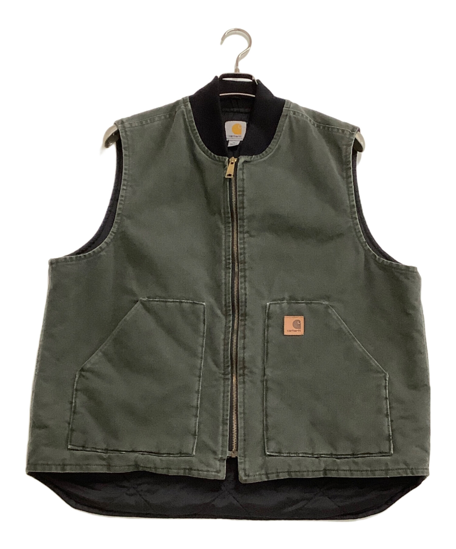 中古・古着通販】CarHartt (カーハート) ダックベスト ダークグリーン