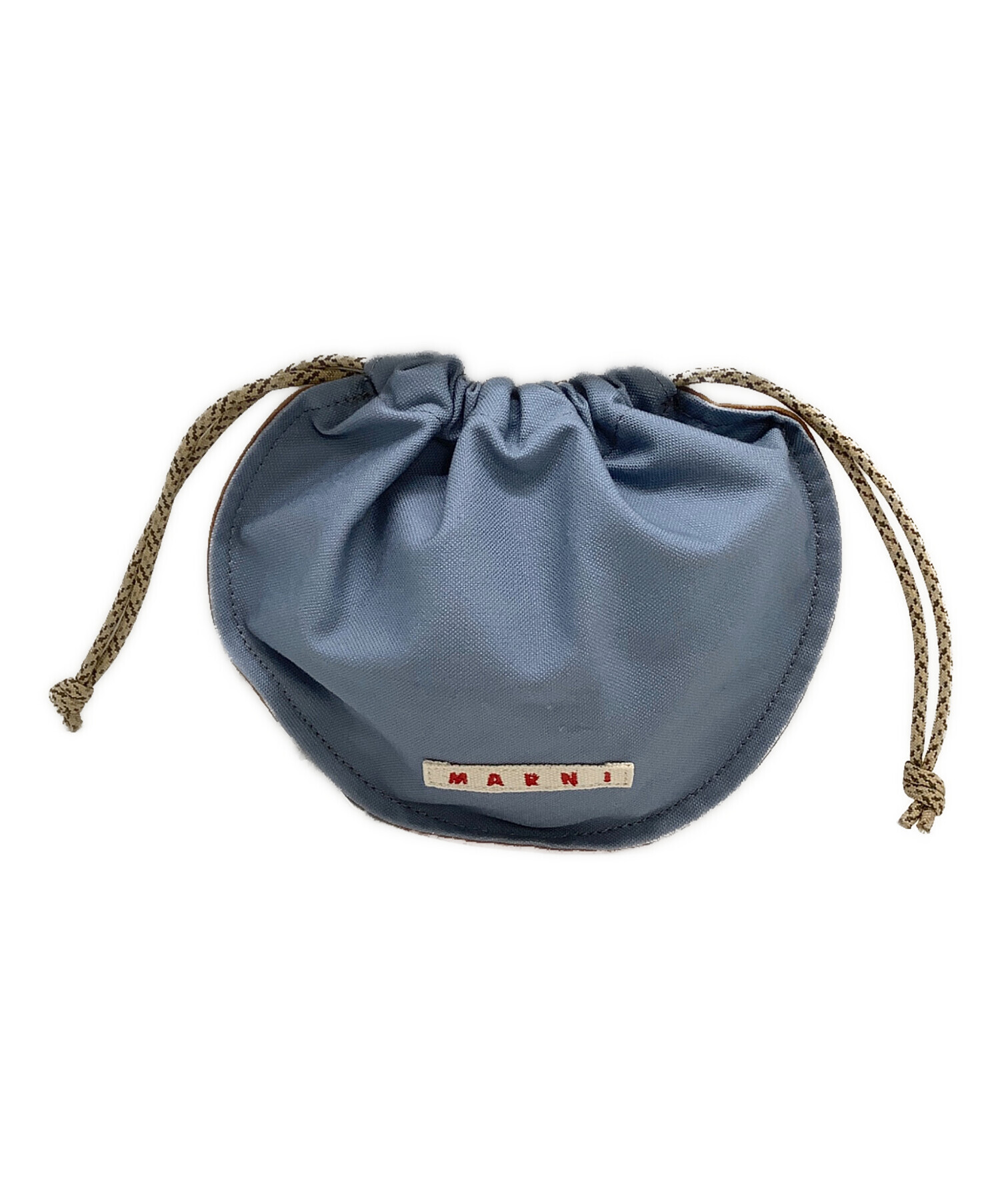 中古・古着通販】MARNI (マルニ) 巾着ポーチ ブルー×ブラウン 