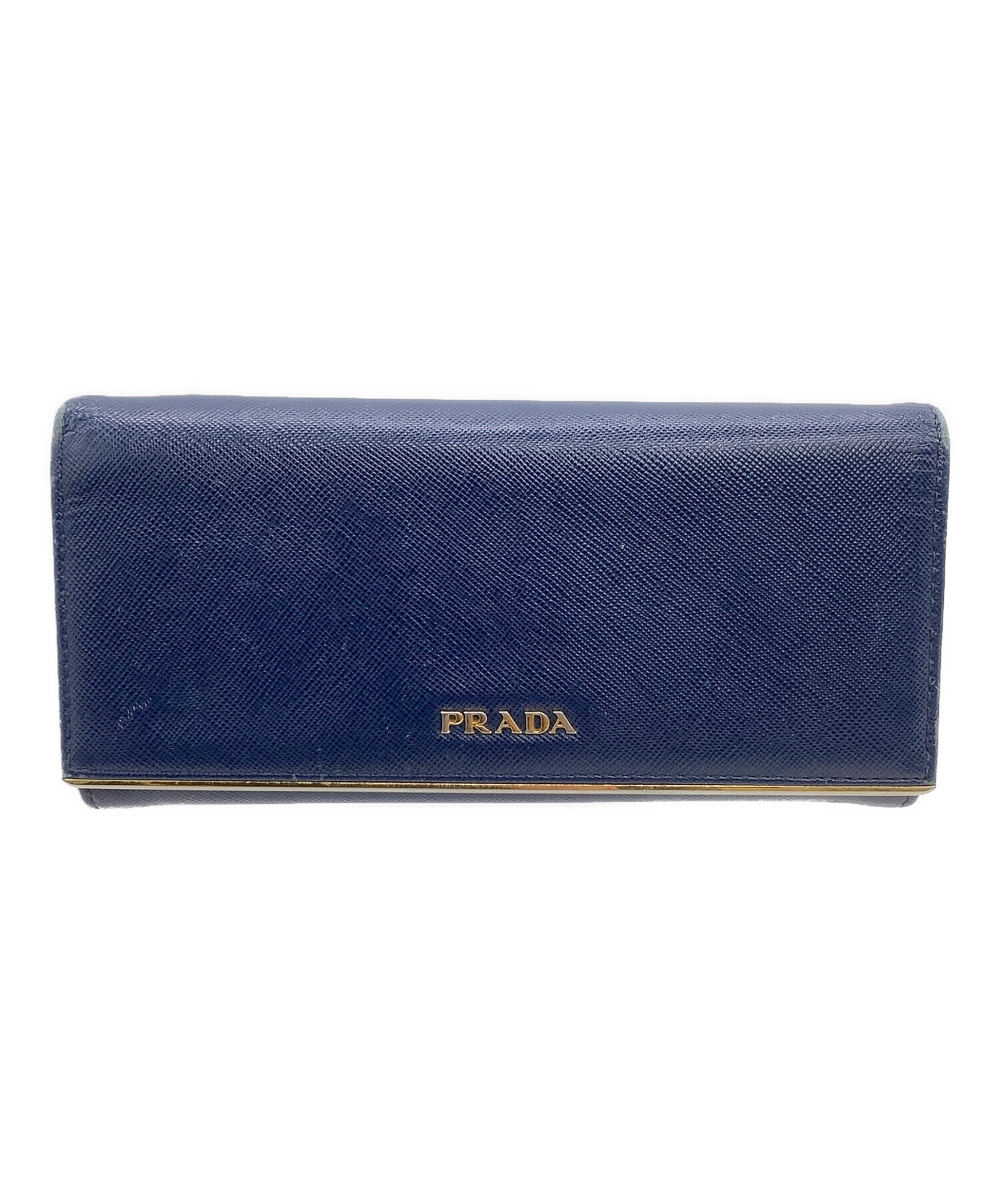 中古・古着通販】PRADA (プラダ) 長財布 サフィアーノ ネイビー