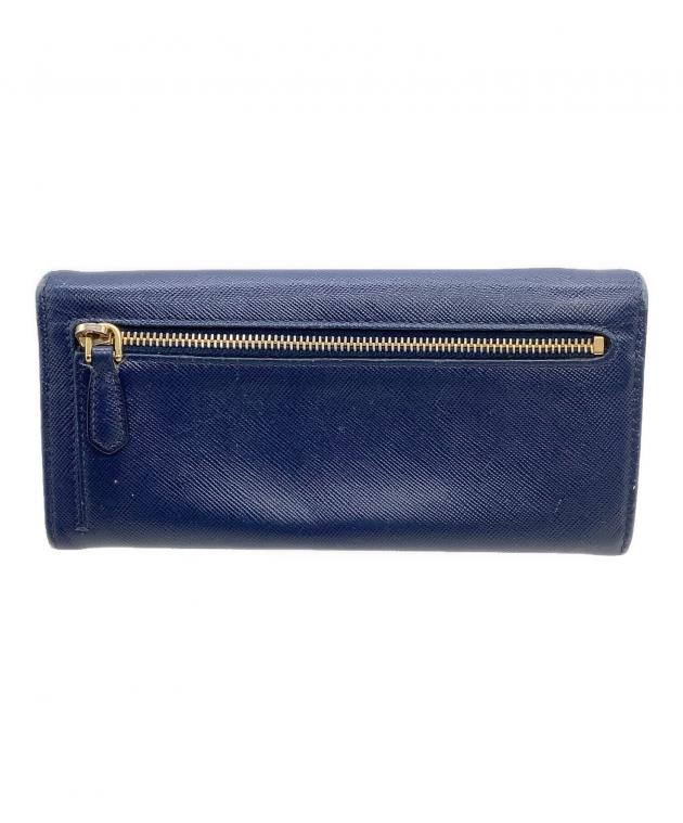中古・古着通販】PRADA (プラダ) 長財布 サフィアーノ ネイビー