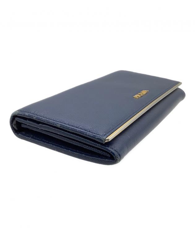 中古・古着通販】PRADA (プラダ) 長財布 サフィアーノ ネイビー