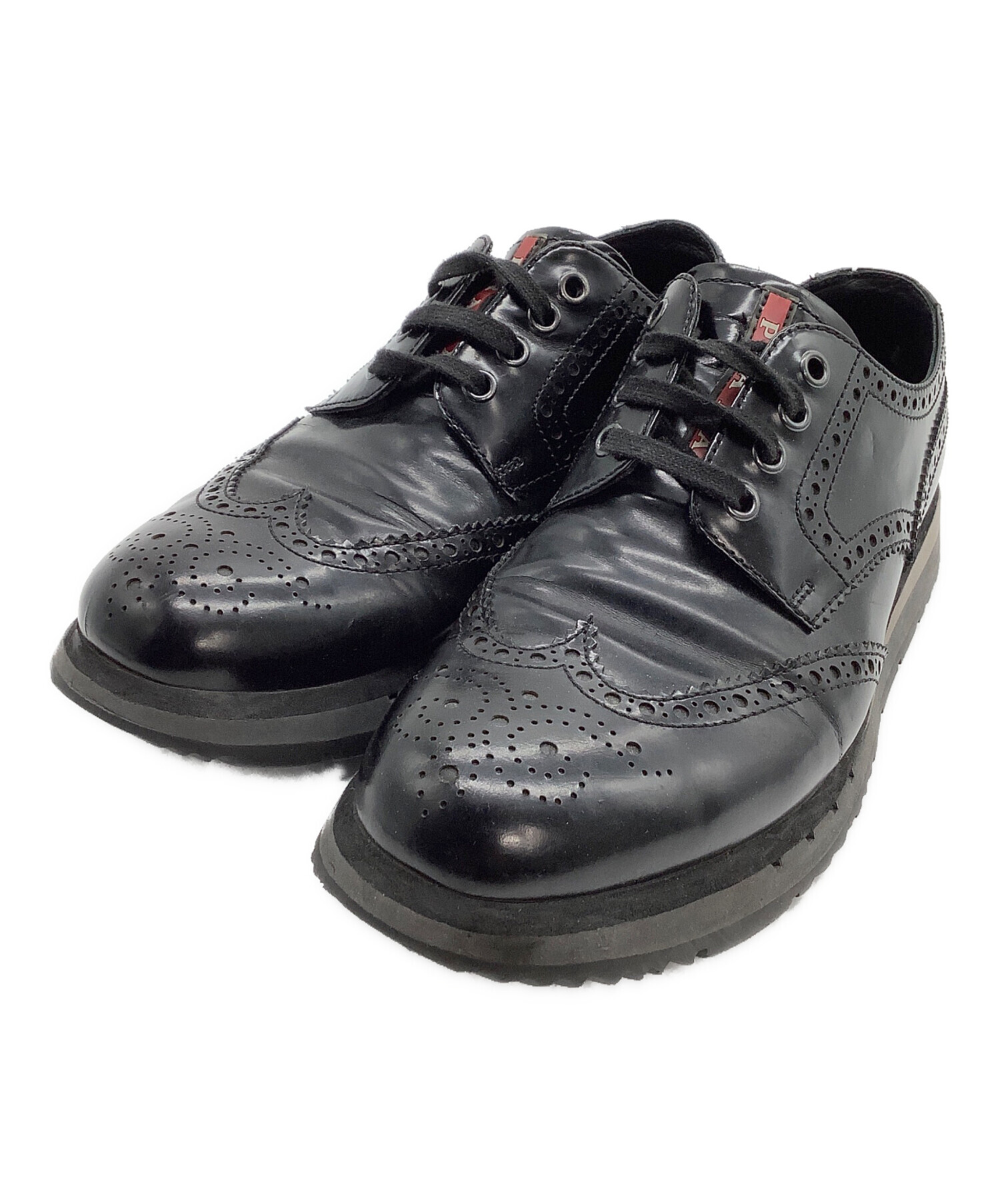 中古・古着通販】PRADA (プラダ) ウィングチップシューズ 中古・古着通販】PRADA (プラダ) ウィングチップシューズ