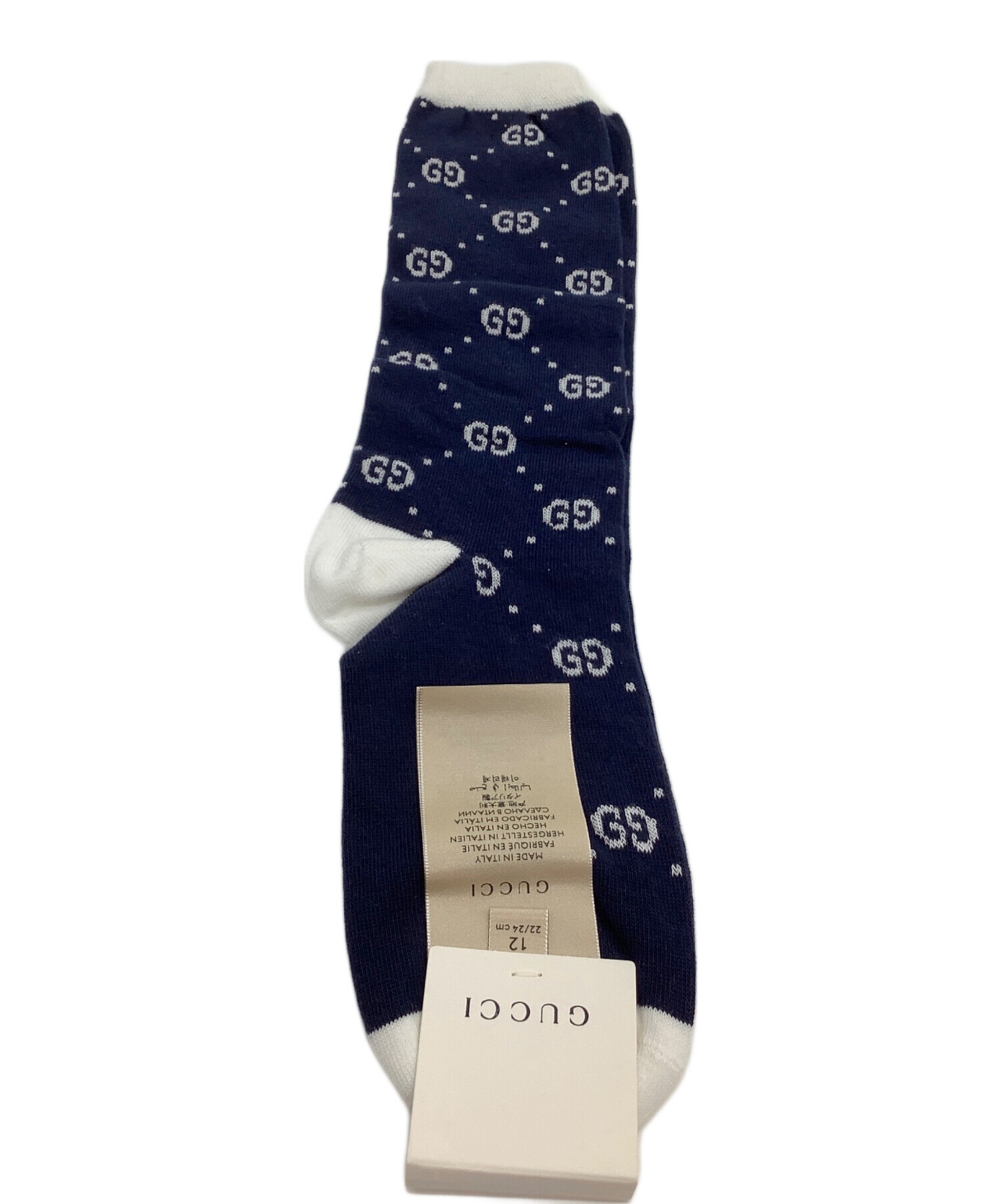 【美品】GUCCI 靴下 ソックス ロゴ入り グッチ 未使用 中古・古着通販】GUCCI (グッチ) 靴下 サイズ:22/24 未使用品