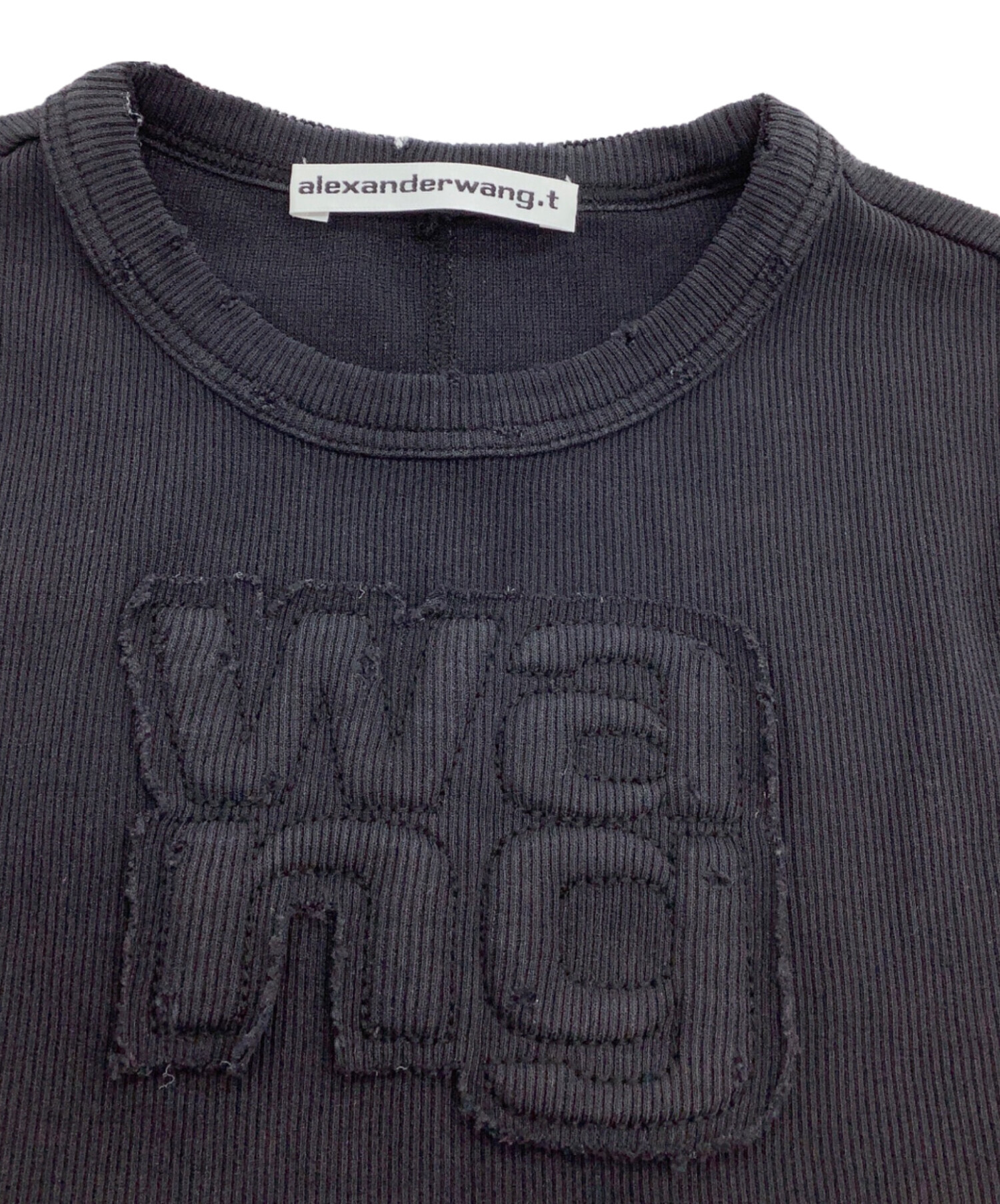 良品 Alexander Wang アレキサンダーワン 長袖 ニット レイヤードシャツ ブラウス サイズXS ホワイト×ブラック バイカラー レディース 古着 中古 USED alexanderwang（アレキサンダー・ワン） 良品 長袖 ニット レイヤード