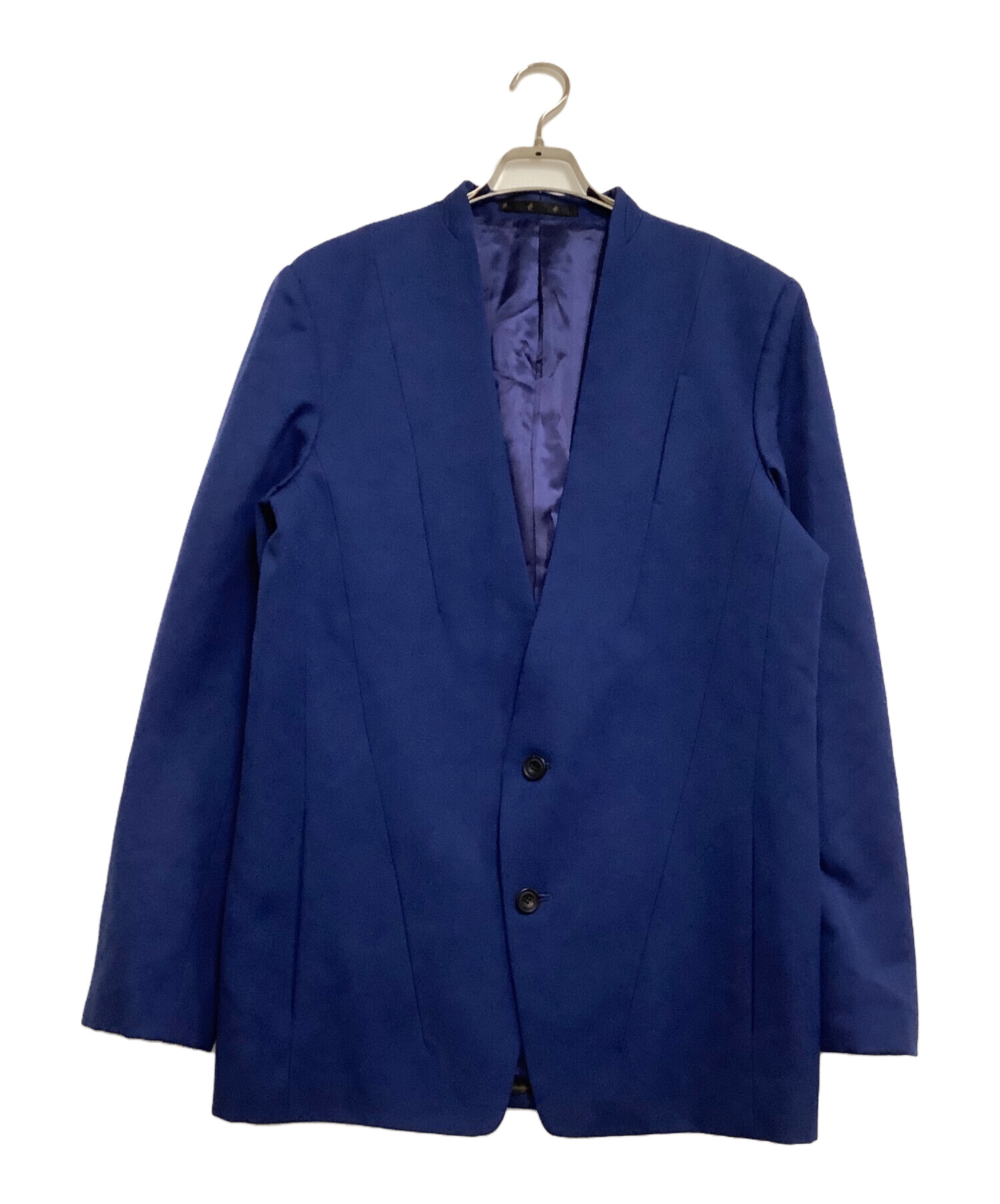 中古・古着通販】ato (アトウ) ノーカラージャケット ブルー サイズ:48 