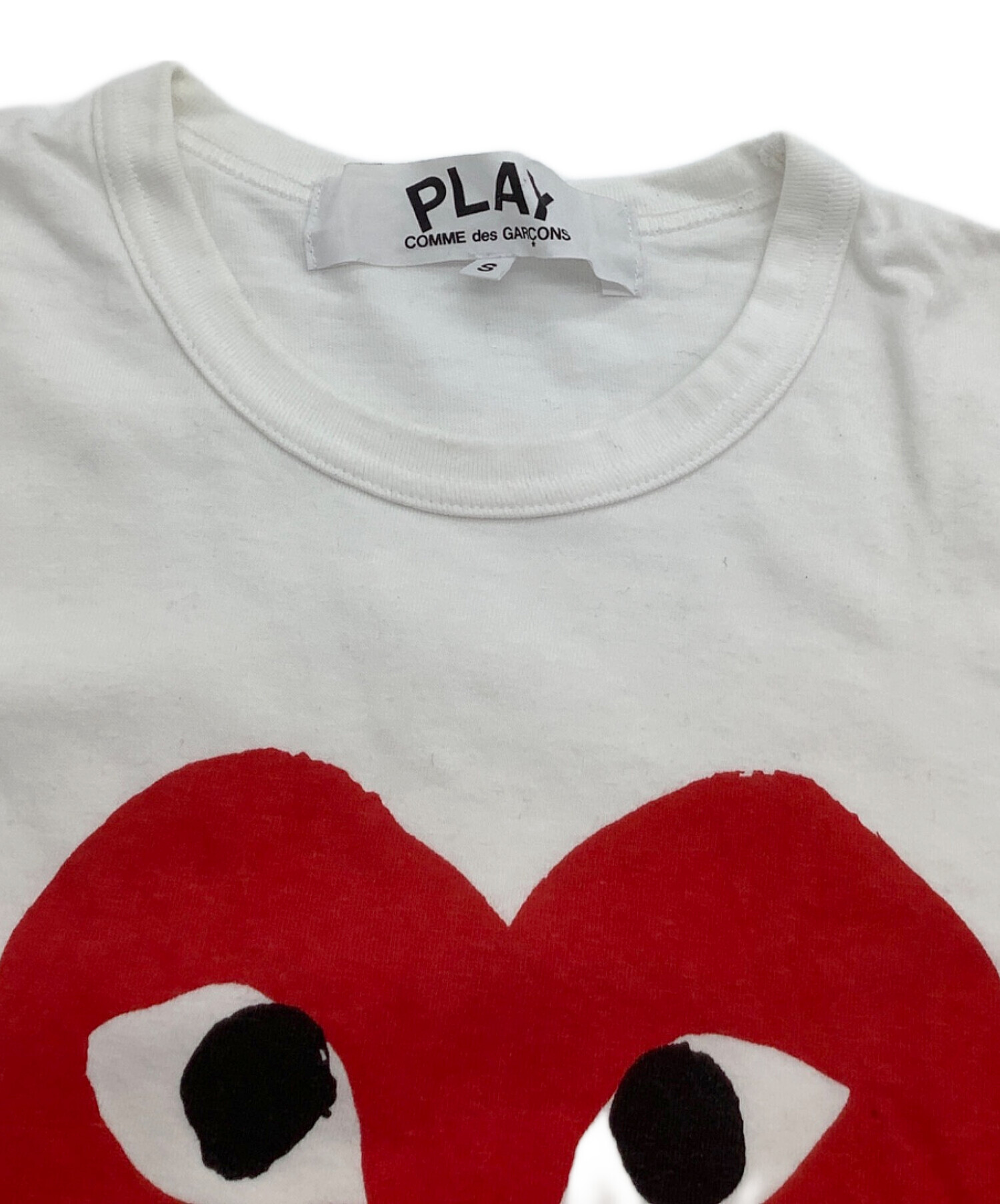 キディル×コムデギャルソン アートプリント 長袖カットソー レイヤード 綿 白 中古・古着通販】PLAY COMME des GARCONS (プレイコムデギャルソン