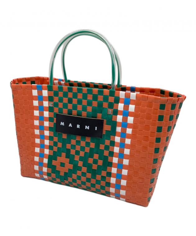 MARNI カゴバック　黄緑、オレンジ、黒 中古・古着通販】MARNI (マルニ) カゴバッグ フラワーカフェ オレンジ