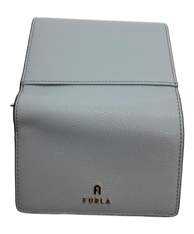 Furla フルラ カメリア 二つ折り財布 二つ折り財布 グレー  レディース【中古】 FURLA（フルラ） 財布 レディース 二つ折り 折財布 レザー カメリア