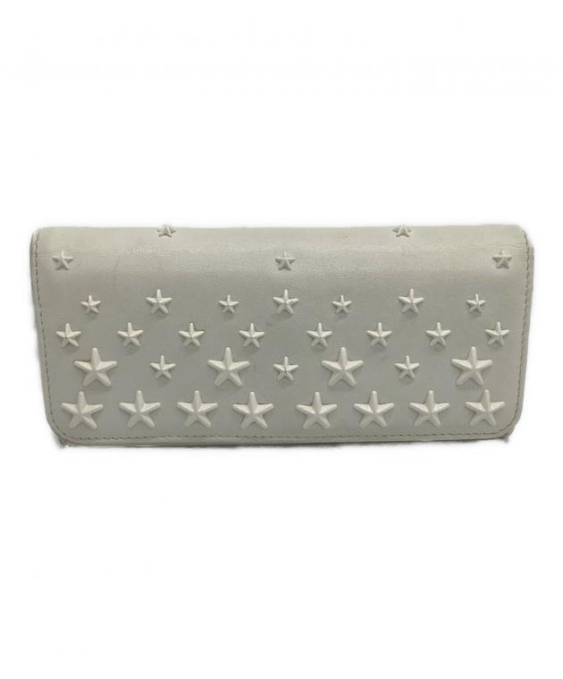 良品 JIMMY CHOO ジミーチュウ ハンネ スタースタッズ コンパクトウォレット 財布 ホワイト×マルチカラー レディース 古着 中古 USED JIMMY CHOO - 良品 JIMMY CHOO ジミーチュウ ハンネ スタースタッズ