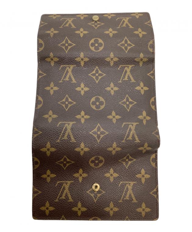 LOUIS VUITTON ルイヴィトン ヴィンテージ モノグラム ポルトトレゾール エテュイ パピエ ブラウン ゴールド金具 PVC M61202 折財布 コンパクトウォレット レディース 505253 【中古】 ルイヴィトン 三つ折り財布 廃盤 ポルトトレゾール エテュイパピエ