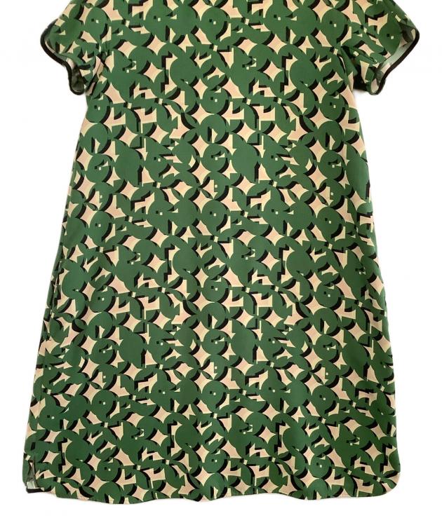 ★美品★MaxMara 緑黒ストライプ ラップドレス 半袖 中古・古着通販】MaxMara (マックスマーラ) 半袖チュニック 総柄
