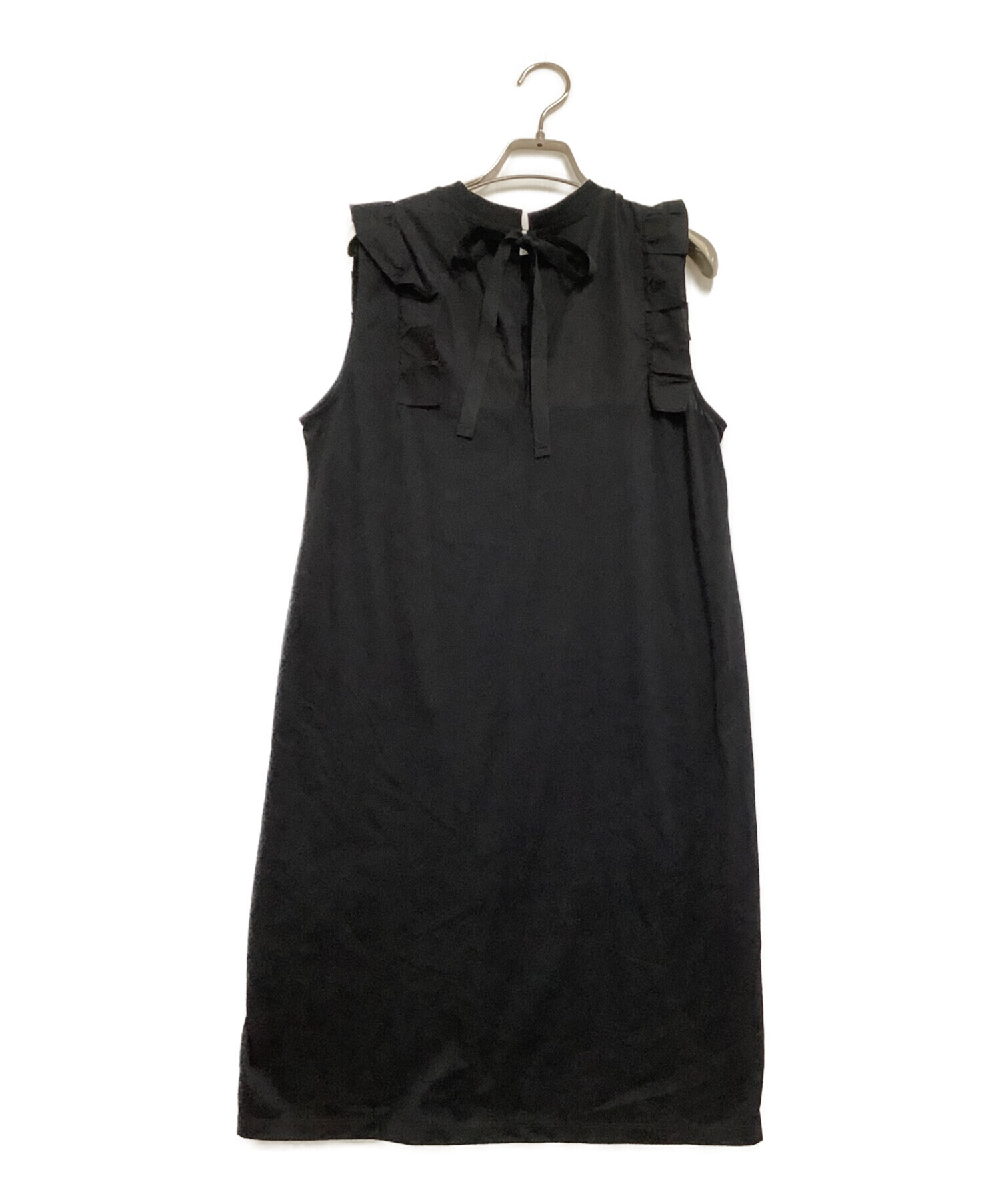 PRADA ブラック ノースリーブ シャツワンピース　36サイズ 中古・古着通販】PRADA (プラダ) ノースリーブワンピース ブラック