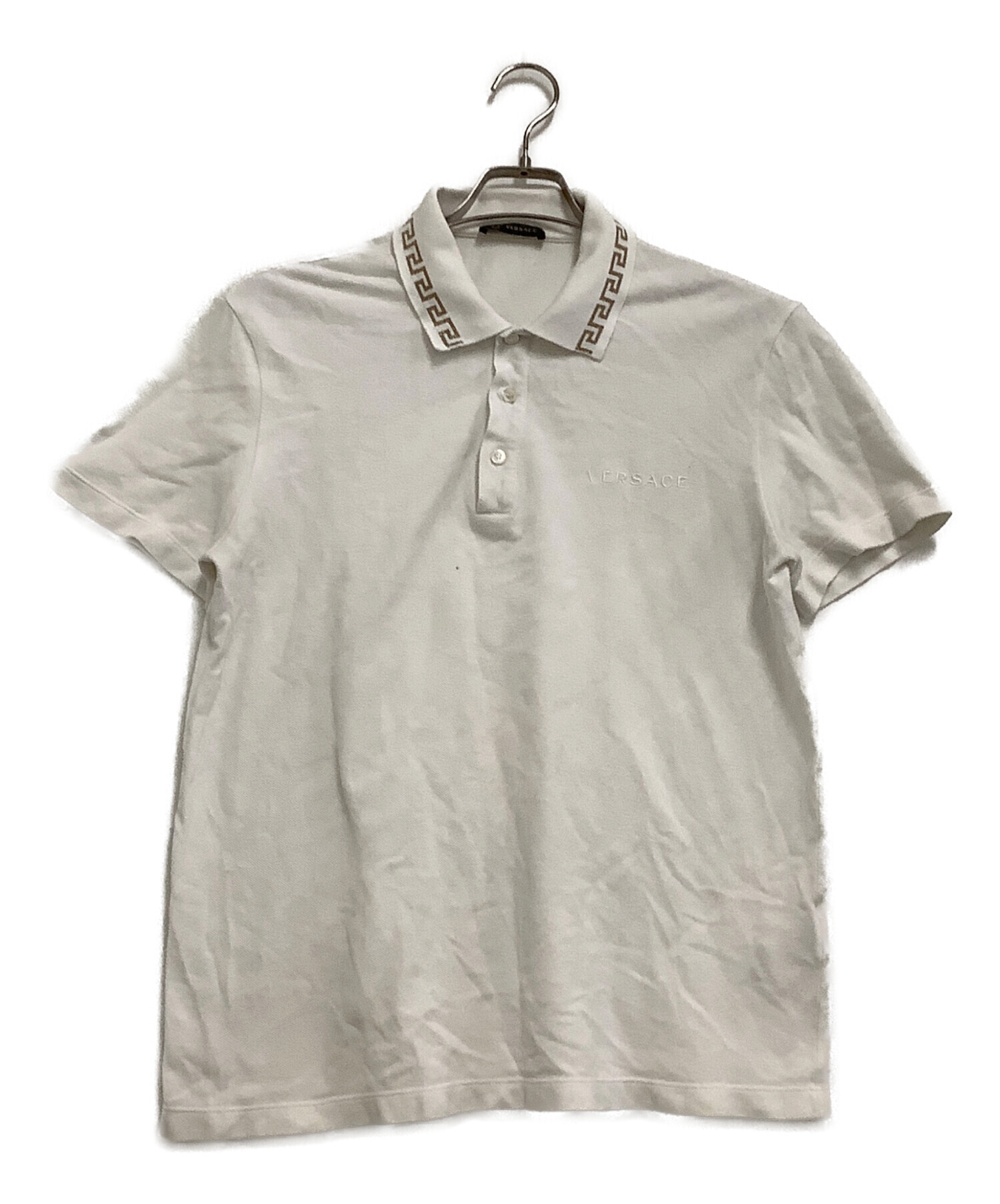 VERSACE ポロシャツ　　美品 中古・古着通販】VERSACE (ヴェルサーチェ) 半袖ポロシャツ ホワイト