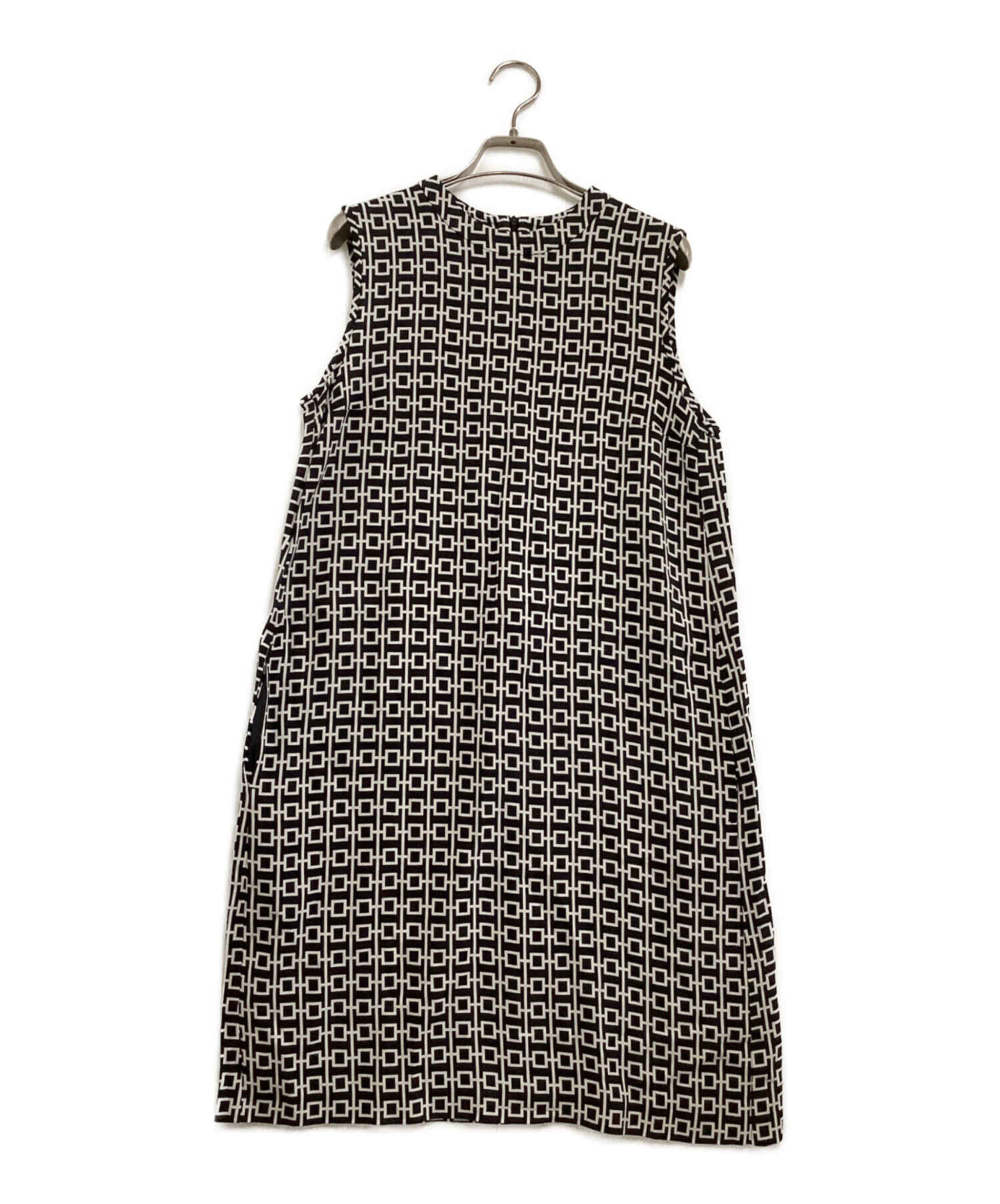 【未使用級】Max Mara　ノースリーブワンピース 千鳥柄 総柄 バイカラー 中古・古着通販】'S Max Mara (エスマックスマーラ) ノースリーブ