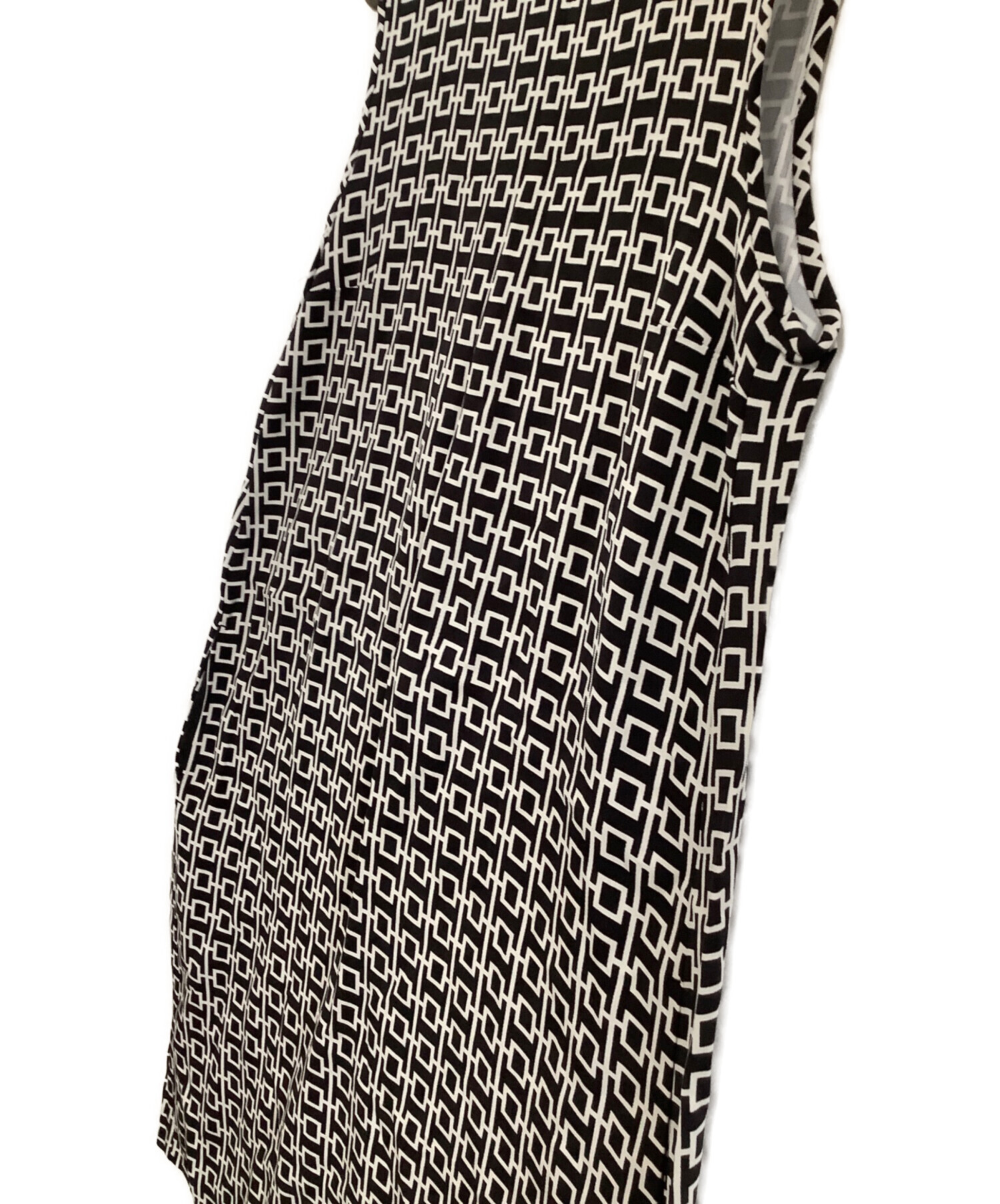 Max Mara ワンピース ノースリーブ チェック柄 レディース　白タグ　M 中古・古着通販】'S Max Mara (エスマックスマーラ) ノースリーブ