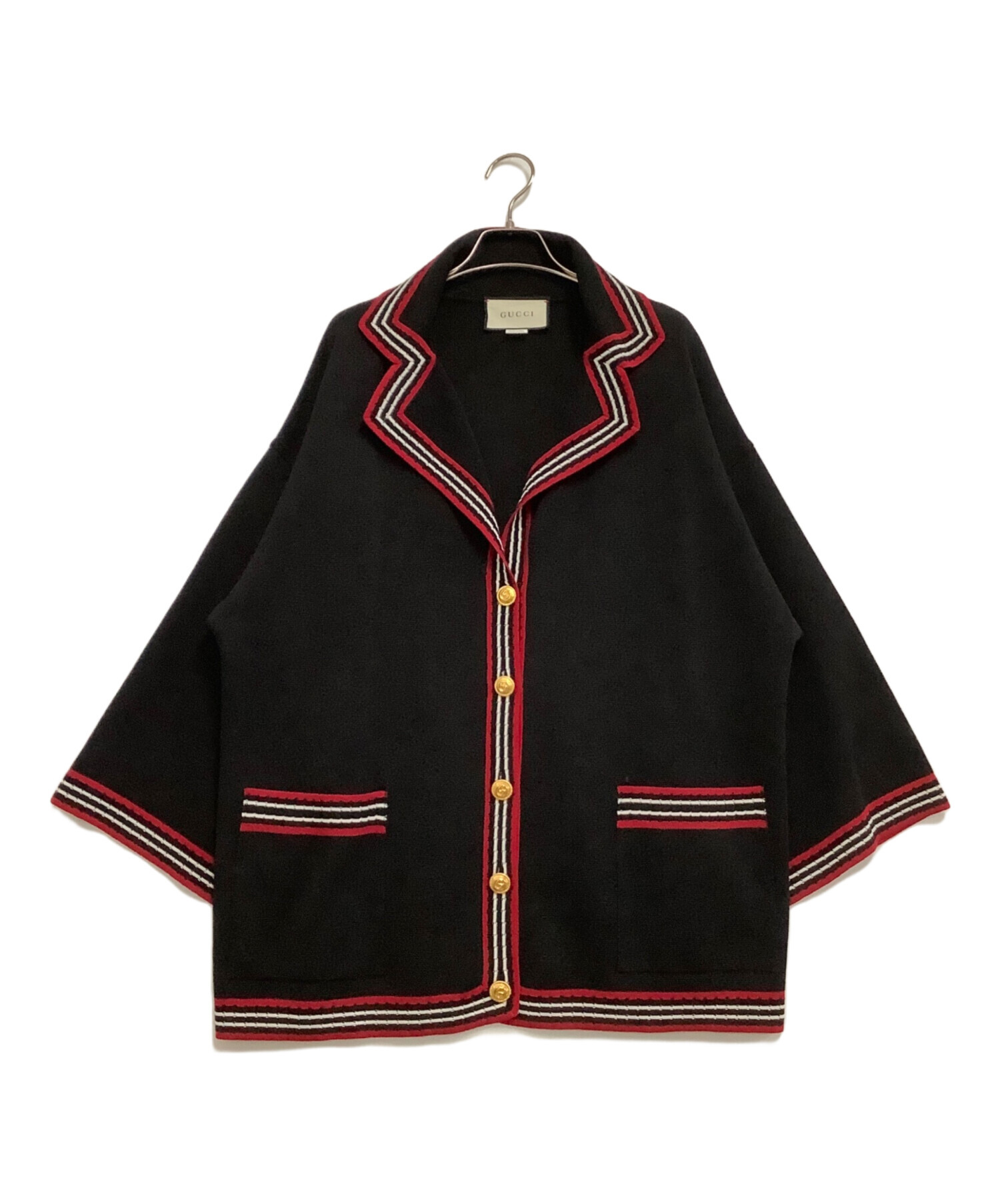 グッチ　GUCCI ラムレザージャケット　ブラック　黒　裏生地　赤　レッド 中古・古着通販】GUCCI (グッチ) ジャケット レッド×ブラック サイズ:S