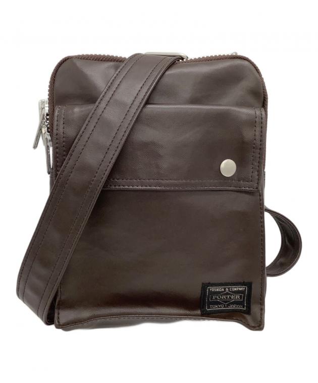 中古・古着通販】PORTER (ポーター) レザーショルダーバッグ ブラウン