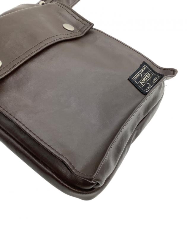 中古・古着通販】PORTER (ポーター) レザーショルダーバッグ ブラウン