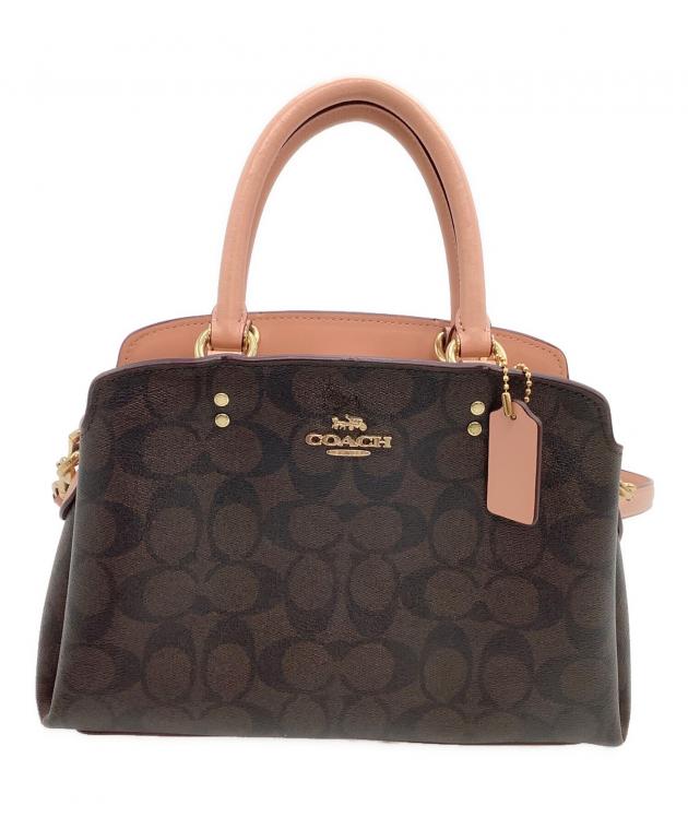 美品COACH 希少色ショルダーバッグ ブラウン/ピンク シグネチャー コーチ 中古・古着通販】COACH (コーチ) ショルダーバッグ シグネチャー
