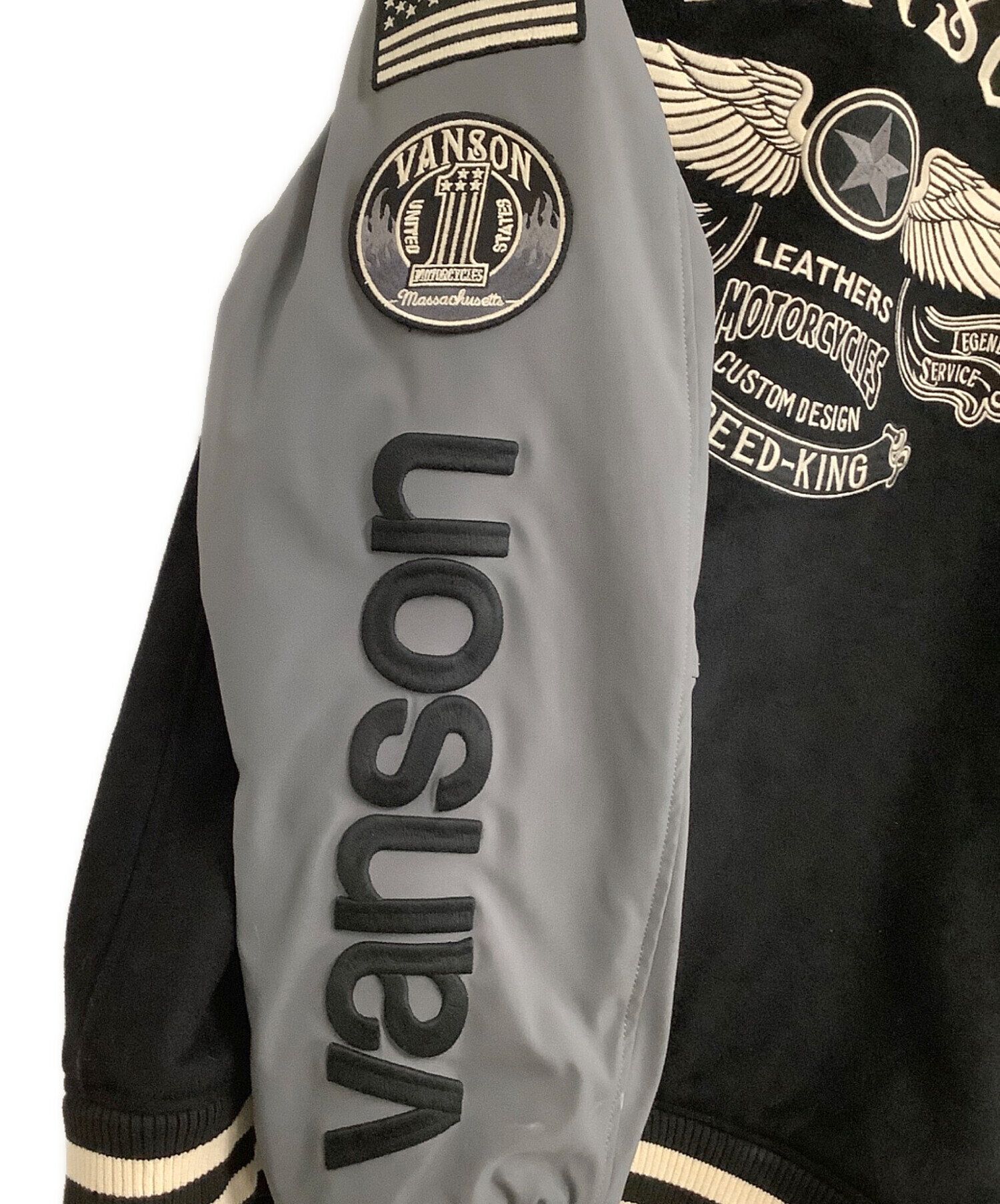 中古・古着通販】VANSON (バンソン) スタジャン STREET TRACK ブラック 