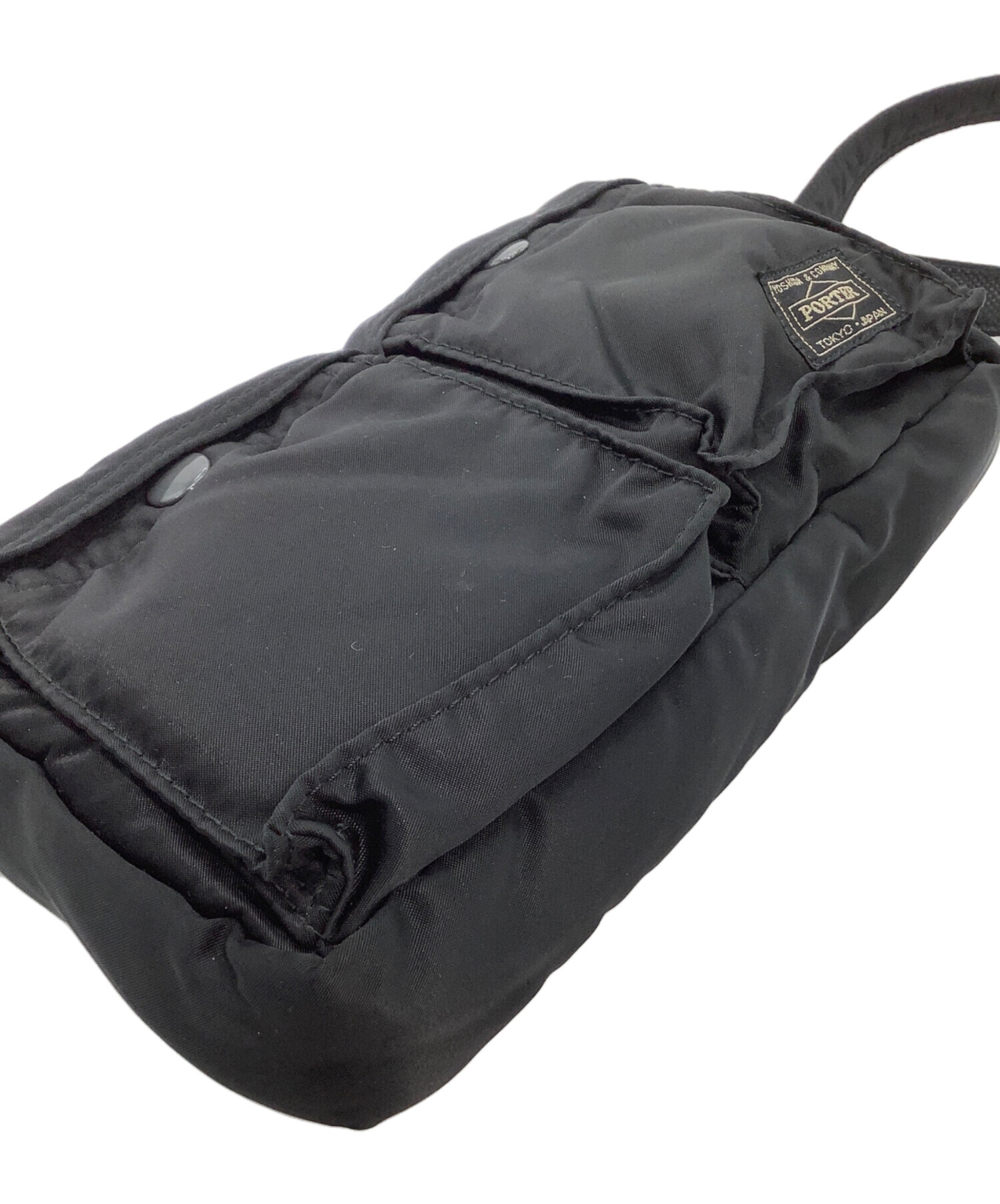 【未使用級】ポーター タンカー ミニショルダーバッグ 2way ブラック 中古・古着通販】PORTER (ポーター) ミニショルダーバッグ タンカー