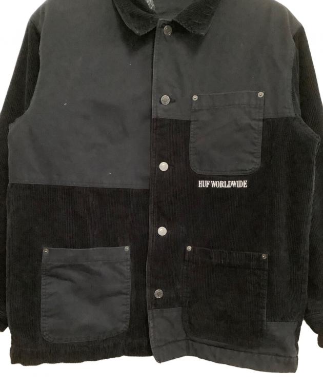 HUF コーデュロイ ジャケット ブラック 中古・古着通販】HUF (ハフ) コーデュロイジャケット SEPARATOR JACKET